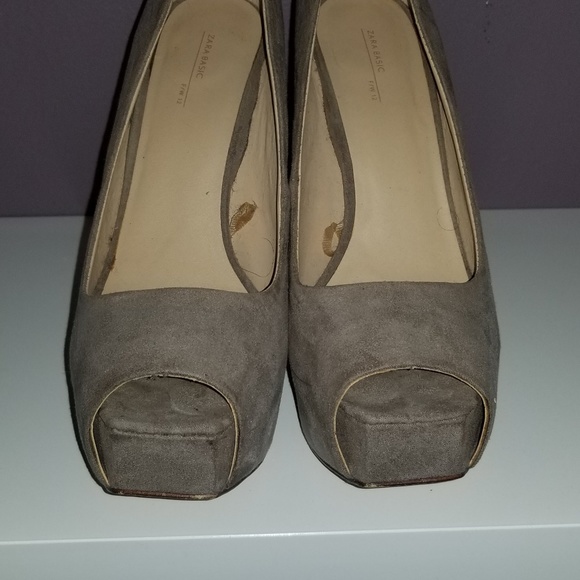 ZARA RARE Suede Platform Heels - Picture 2 of 4